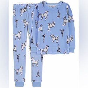 Carter’s Fuzzy Velboa Blue Poodle Pajamas Size 14